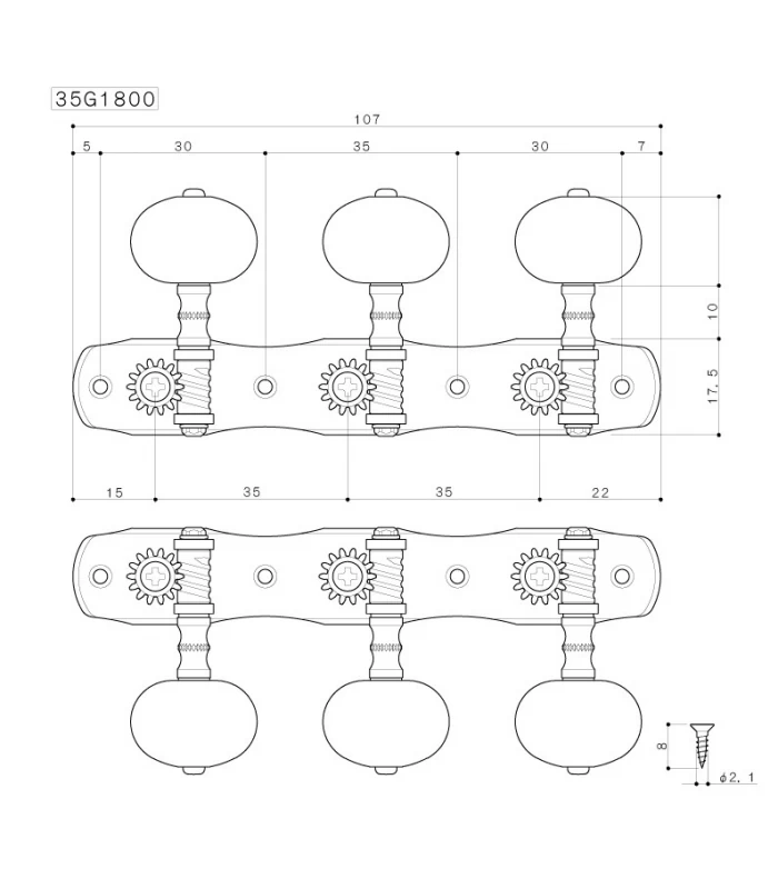 Gotoh 35P-1800-2M/B - steel string