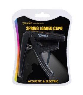 BC-85-BK | Boston spring loaded capo for acoustic or electric guitar