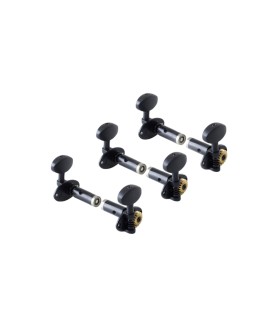High quality Schertler Swiss tuners for classic guitar with a contemporary design and ball bearings - black.
