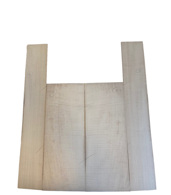 Flamed Maple Boden und Zargen Satz 15 für Akustikgitarre