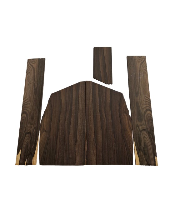 Ziricote back and sides set for soprano, concert or tenor ukulele, included head stock veneer